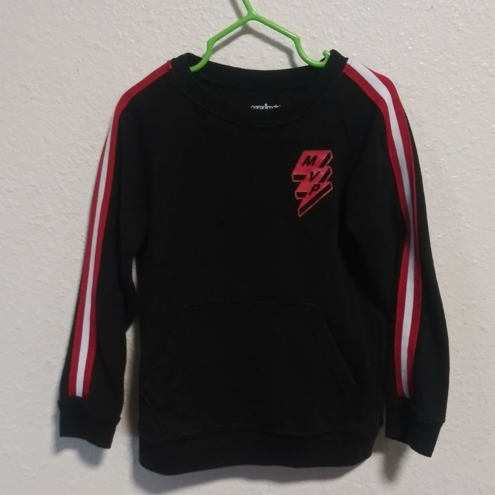 MVP Black/Red Striped Sleeve Sweatshirt by Garanimals - Size 5T - Like New/NWOT